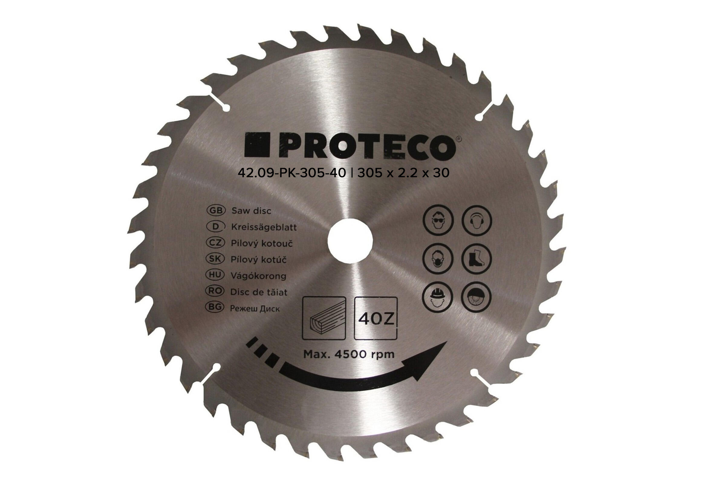 PROTECO 42.09-PK305-40 kotouč pilový SK 305 x 3.2 x 30 40 zubů PROTECO